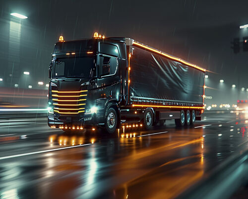 truck-and-logistics-operation-at-dusk